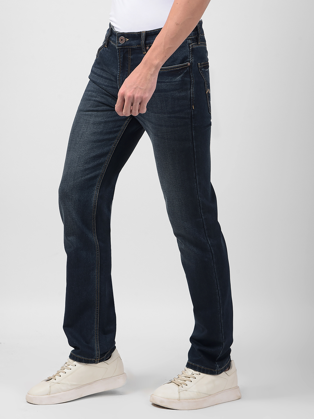 Numero Uno Men Solid Dark Blue Jeans